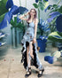 Frayed Denim Layered Dress